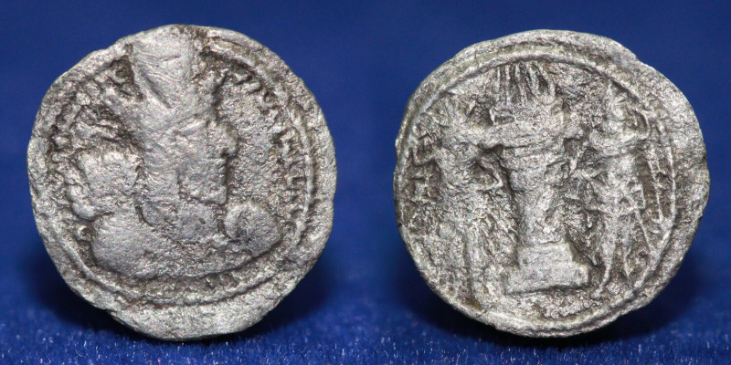 SASANIAN KINGS. Shapur I. AD. 240-272. Silver Obol. Bust of Shapur I right, wear...