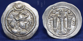 SASANIAN KINGS. Peroz I. AD 457/9-484. AR Drachm (AO) mint, 4.10gm, 27mm, EF