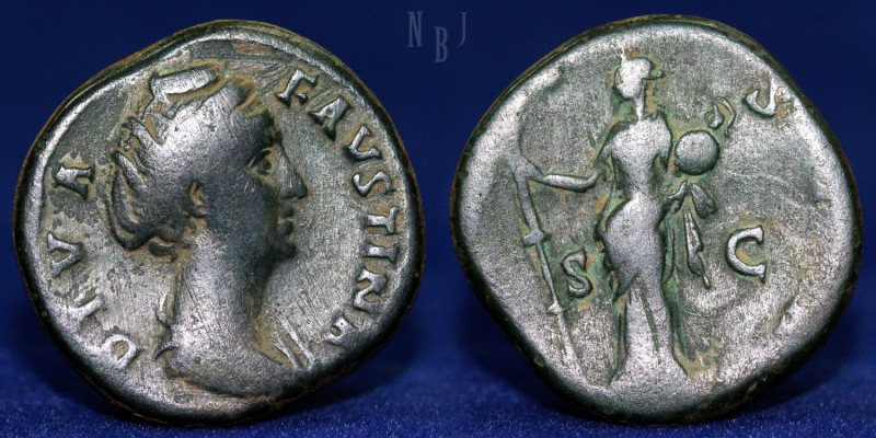 DIVA FAUSTINA I (Died 140/1). As. Rome, 22.99gm, Obv: DIVA AVGVSTA FAVSTINA. Dra...