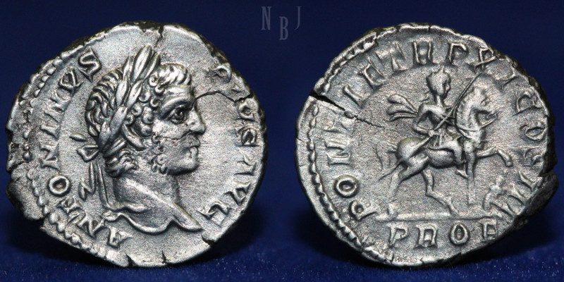 ROMAN IMPERIAL: Caracalla AR Denarius. (198-217) Rome, AD 208. ANTONINVS PIVS AV...