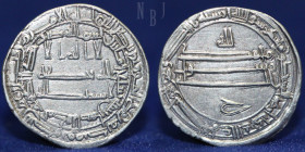 ABBASID: al Ma'mun, Silver Dirham, Isfahan 207h, 2.80gm, 23mm, EF