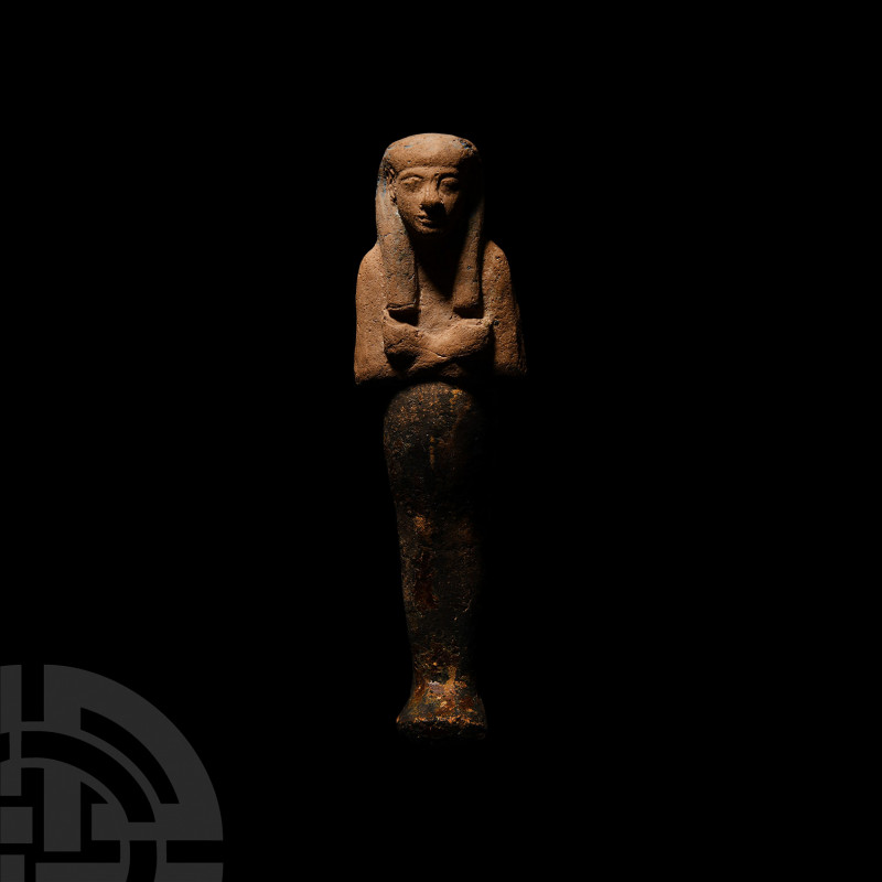 Egyptian Terracotta Shabti. New Kingdom, 1550-1070 B.C. A terracotta mummiform s...