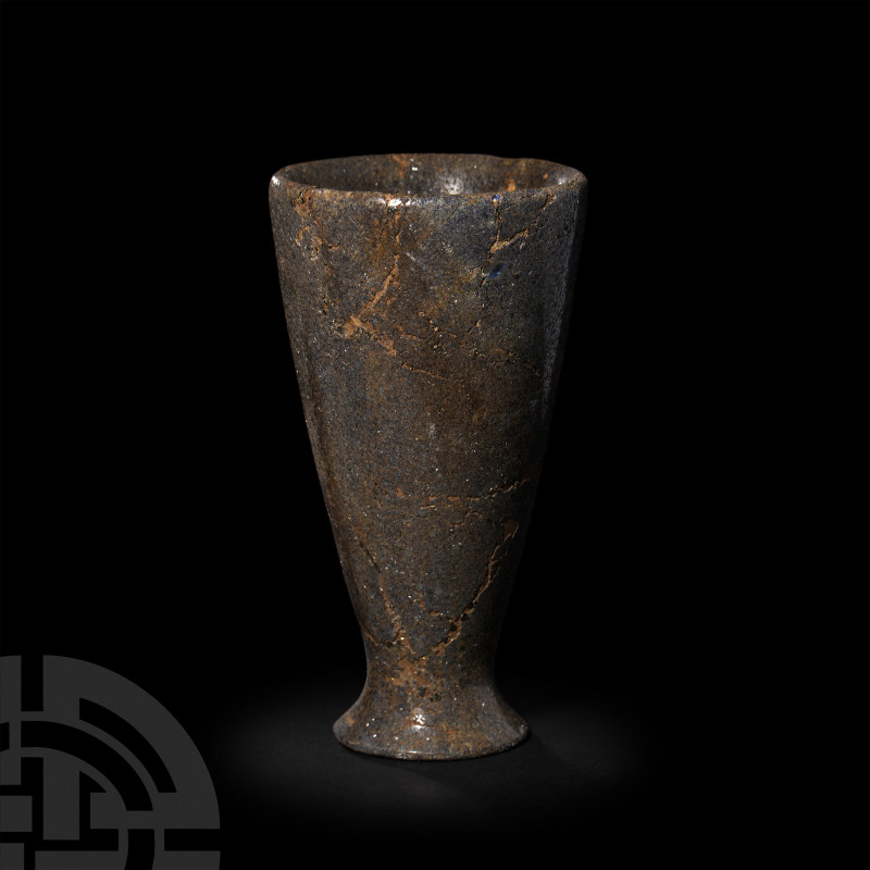Romano-Egyptian Lapis Lazuli Vase. Roman Period, 30 B.C.-323 A.D. A conical lapi...
