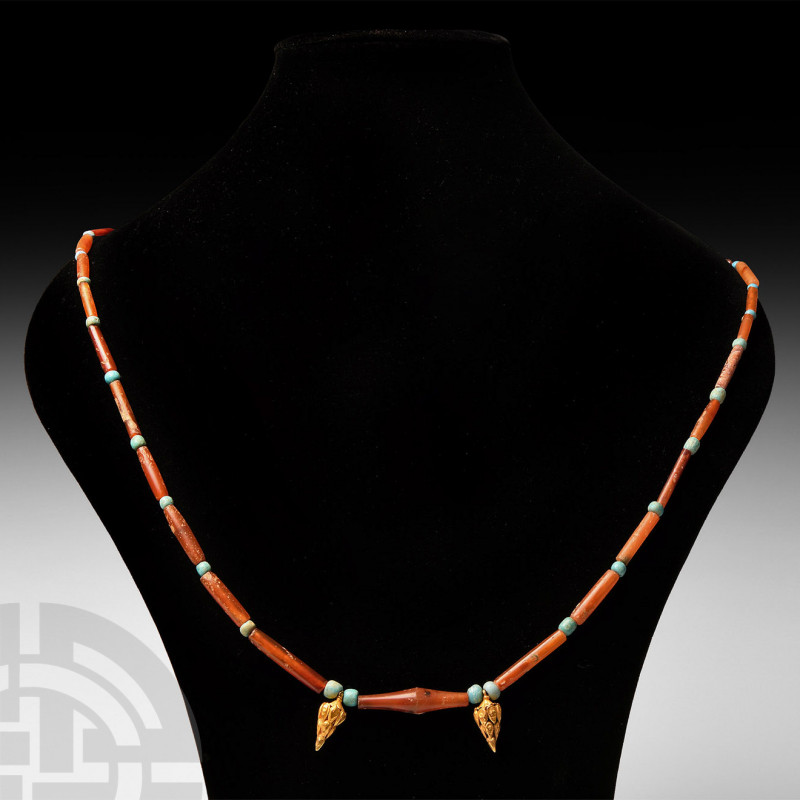 Hellenistic Bead Necklace. 2nd-1st century B.C. A restrung necklace of cylindric...