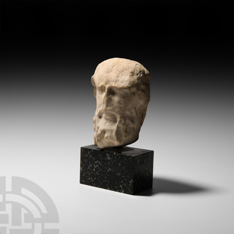 Graeco-Roman Marble Head of Silenus. 2nd century B.C.-1st century A.D. A carved ...