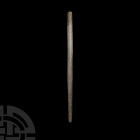 Large Bactrian Staff-Sceptre. Oxus Culture, 3rd-2nd millennium B.C. A round-section shale sceptre with rounded tip and polished surface. 5.7 kg, 1.08 ...