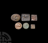 Western Asiatic Stamp Seal Collection. 3rd millennium B.C.-17th century A.D. A mixed group of six bronze stamp seals including four accompanied by typ...