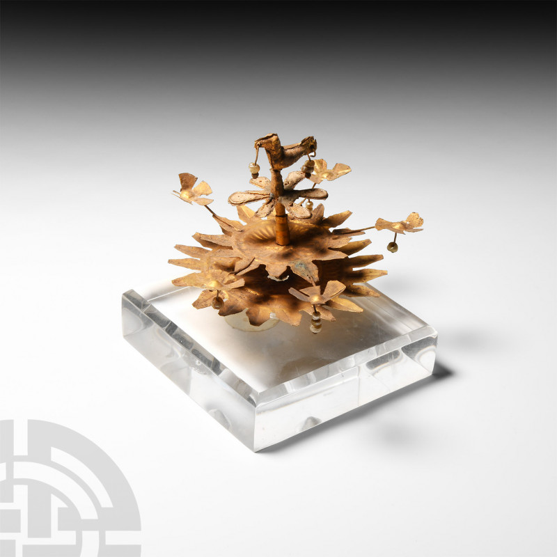 Gold Tree Ornament. 1st millennium B.C. A sheet-gold tree ornament or finial com...