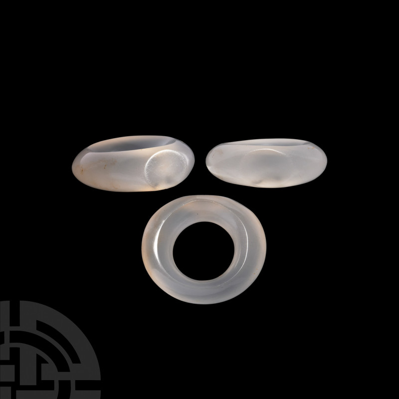 Hellenistic Polished Chalcedony Ring. 3rd-1st century B.C. A chalcedony finger r...