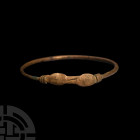 Thracian Celtic Bracelet. 3rd century B.C.-2nd century A.D. A bracelet composed of a slender round-section hoop and tapering terminals which overlap a...
