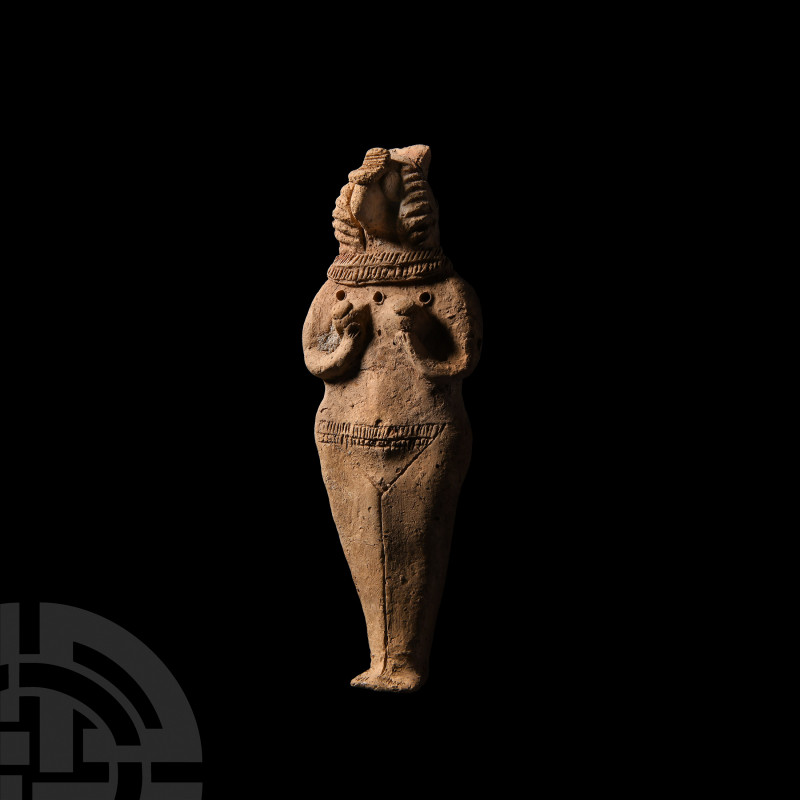 Hittite Terracotta Figure. c.12th-8th century B.C. A ceramic fertility idol with...