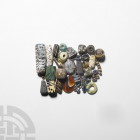 Roman Glass Bead Collection. 1st century B.C.-4th century A.D. and later. A mixed group of over forty glass beads comprising marvered, 'eye', millefio...