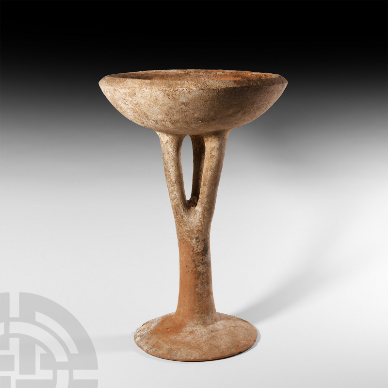 Large Amlash Chalice with Cage Foot. 13th-12th century B.C. A terracotta chalice...