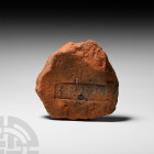 British Roman 'Thames' Roof Tile Stamped 'PP BR L' for Publicani Provinciae Britanniae Londinienses. 1st-5th century A.D. A red tile fragment of irreg...