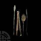 Roman Surgical Implement Collection. 1st-3rd century A.D. A mixed group of surgical implements including tweezers, spoons, probes and other items. 82 ...
