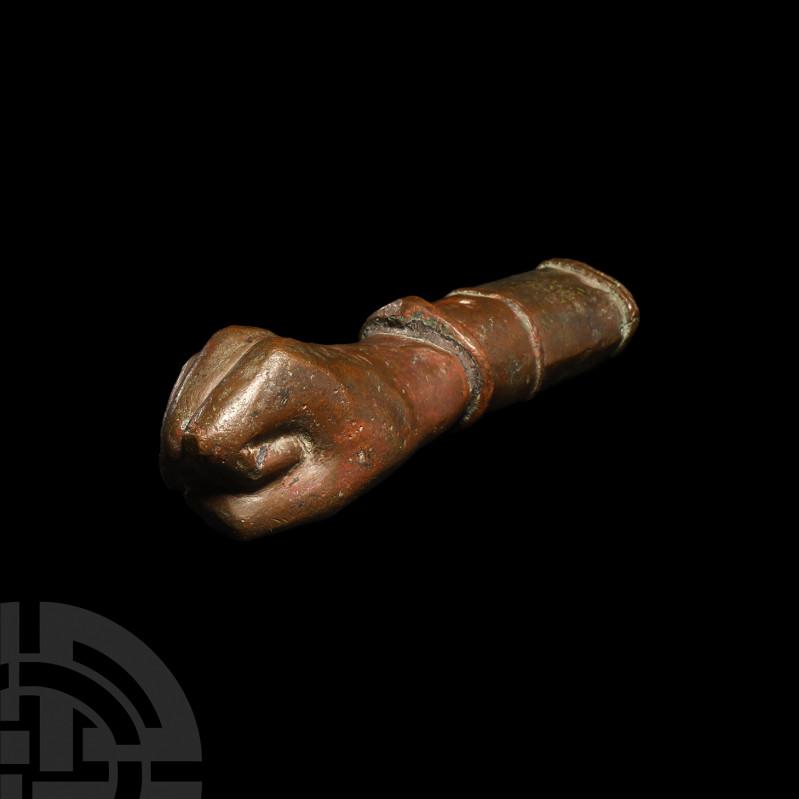 Gandharan Bronze Arm. 3rd-5th century A.D. or later. A bronze arm formed as a wr...