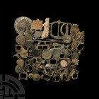 Roman to Post Medieval Artefact Group. 2nd-19th century A.D. A mixed group of complete and incomplete metallic and other artefacts comprising: buttons...
