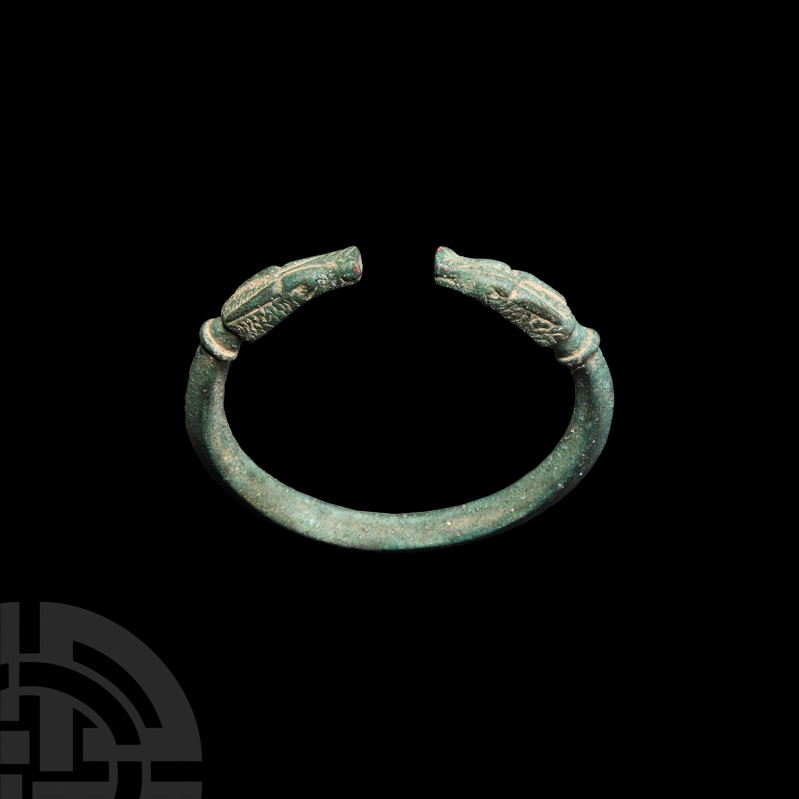 Roman Animal-Headed Bracelet. 2nd-4th century A.D. A bronze penannular bracelet ...