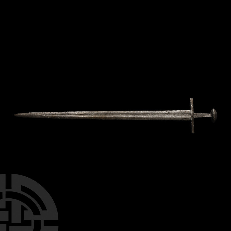 Medieval Long Sword. 12th-late 13th century A.D. A long double-edged iron sword ...