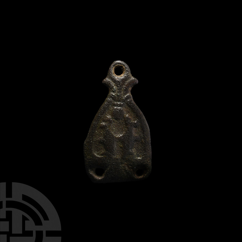Anglo-Scandinavian Viking Stirrup Mount with Addorsed Beasts. 11th century A.D. ...