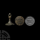 'The Sellindge' Medieval Hundred of Totnore in Sussex Seal Matrix. 14th century A.D. A very large bronze chess piece seal matrix with facetted trumpet...
