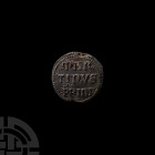 Medieval Papal Bulla Seal of Pope Martin IV. 1281-1285 A.D. A papal bulla seal of Pope Martin IV, with 'MAR / TINVS / PP. IIII' within a beaded circle...