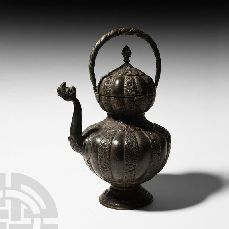 Ottoman Copper Gourd Coffee Pot. Late 19th century A.D. A copper coffee pot form...