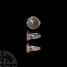 Post Medieval Silver Memento Mori and Fede Ring with Skull and crossed Bones. 17th-18th century A.D. A silver memento mori and fede ring combined, com...