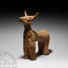 Bull Protome. 8th-6th century B.C. A protome or other adornment in the form of a standing bull, with slender waisted body, rump formed as a broad trun...