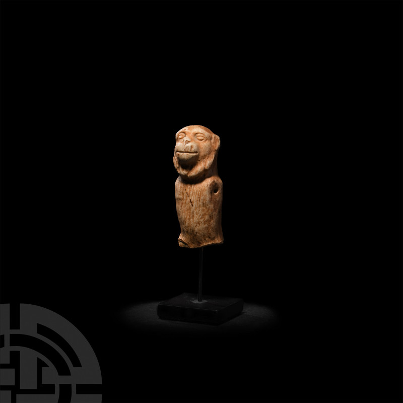 Bactrian Children's Toy Figure. c.22nd-17th century B.C. A white stone figure mo...