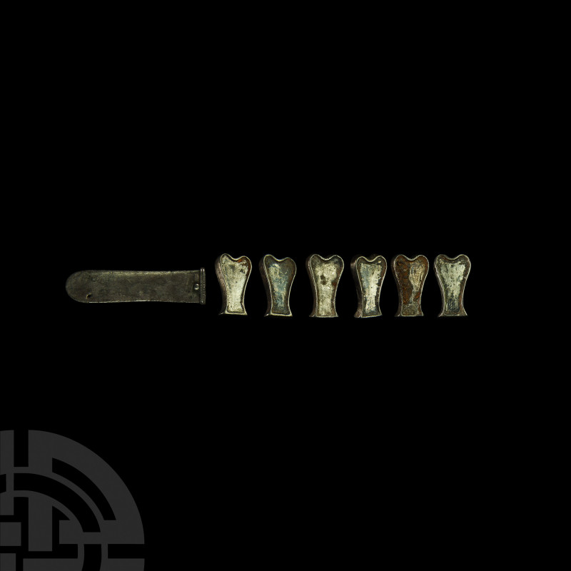 Sassanian Silver Belt Mount Collection. 6th-8th century A.D. A group of seven si...