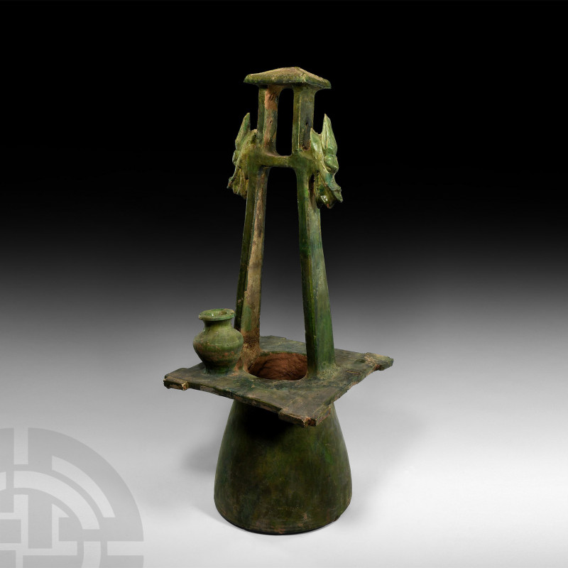 Chinese Ming Glazed Model Well. Ming Dynasty, 1368-1644 A.D. A ceramic model of ...