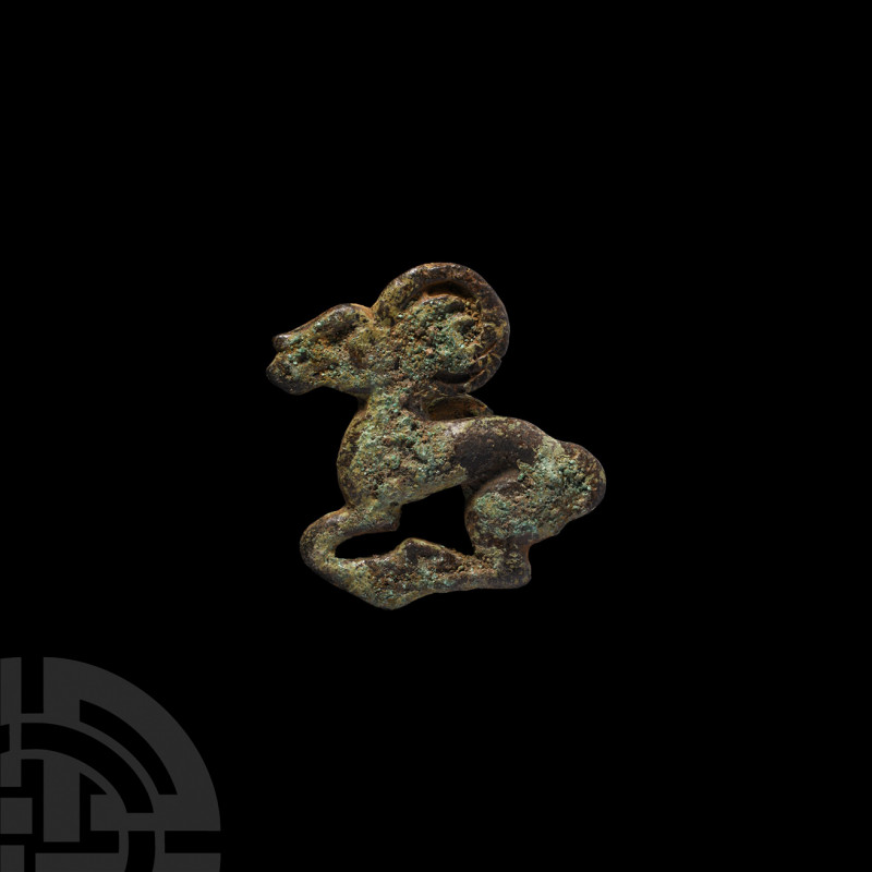 Ordos Ram Belt Mount. 6th-2nd century B.C. A belt mount formed as a ram running ...