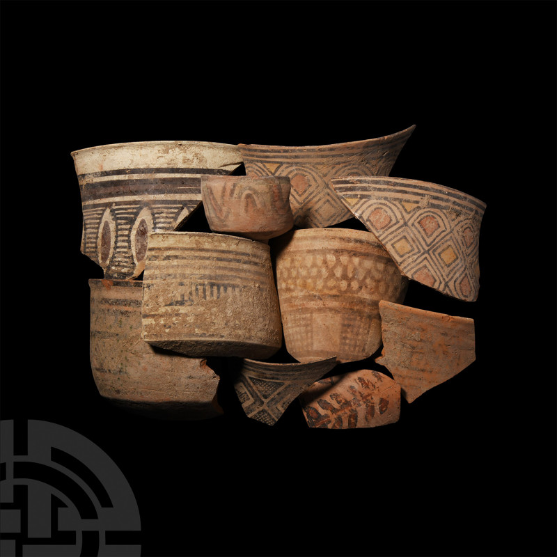 Indus Valley Pottery Sherd Collection. 4th-2nd millennium B.C. A mixed group of ...