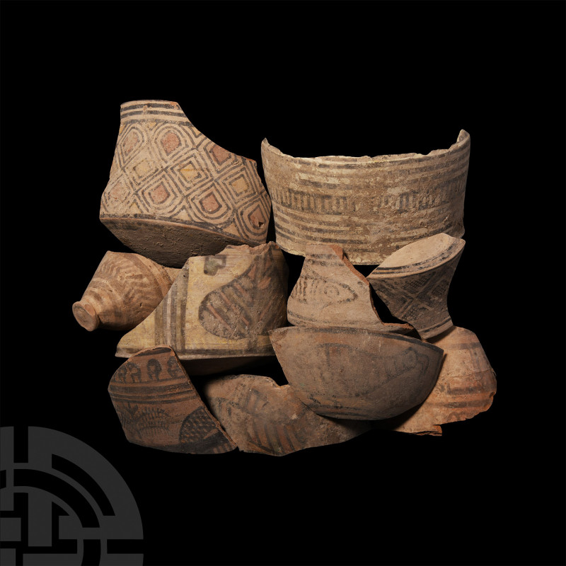 Indus Valley Pottery Sherd Collection. 4th-2nd millennium B.C. A mixed group of ...