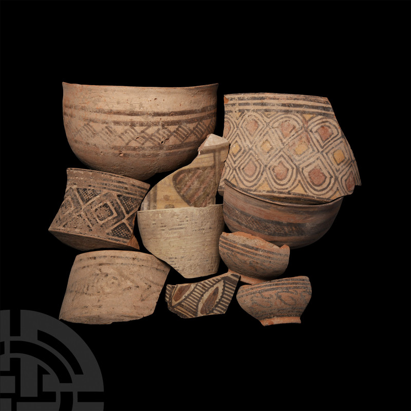 Indus Valley Pottery Sherd Collection. 4th-2nd millennium B.C. A mixed group of ...