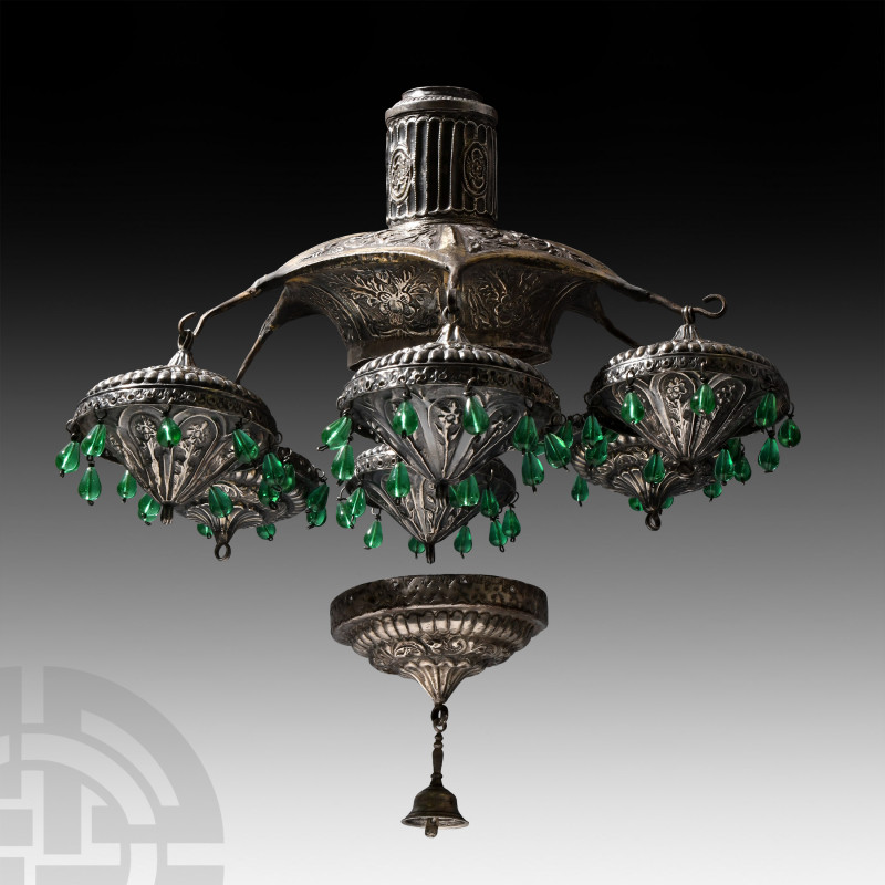 Indian Chandelier Fitting Group. 20th century A.D. A group of base metal fitting...