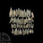 Greek Arrowhead Collection. 6th-4th century B.C. A mixed group of socketted and tanged bronze arrowheads, mainly triangular or foliate in section, tri...