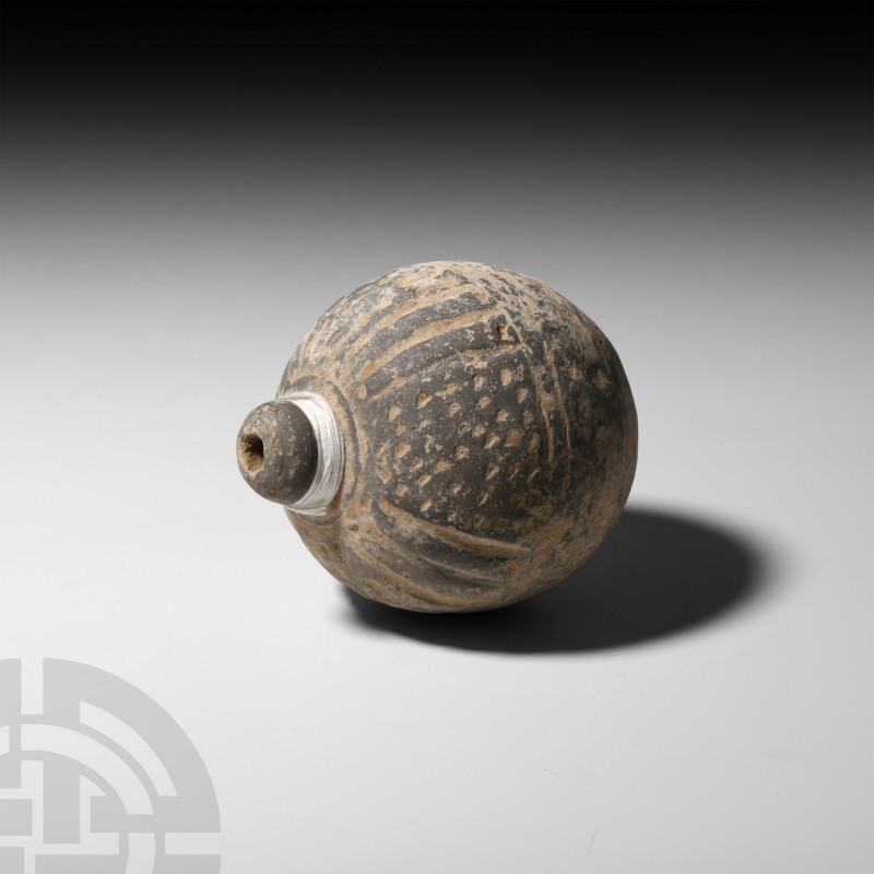 Byzantine 'Greek Fire' Fire Bomb or Hand Grenade. 9th-11th century A.D. A cerami...