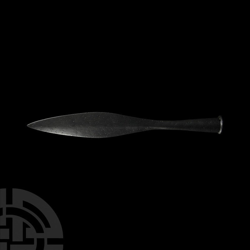 Medieval Baltic Socketted Spearhead. 12th-13th century A.D. A massive iron spear...