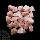 Large Pink Rose Quartz Specimen Group. A group of twenty-one large rose quartz specimens. 3.2 kg total, 54-84 mm (2 1/8 - 3 1/4 in.) Mineral Imports, ...