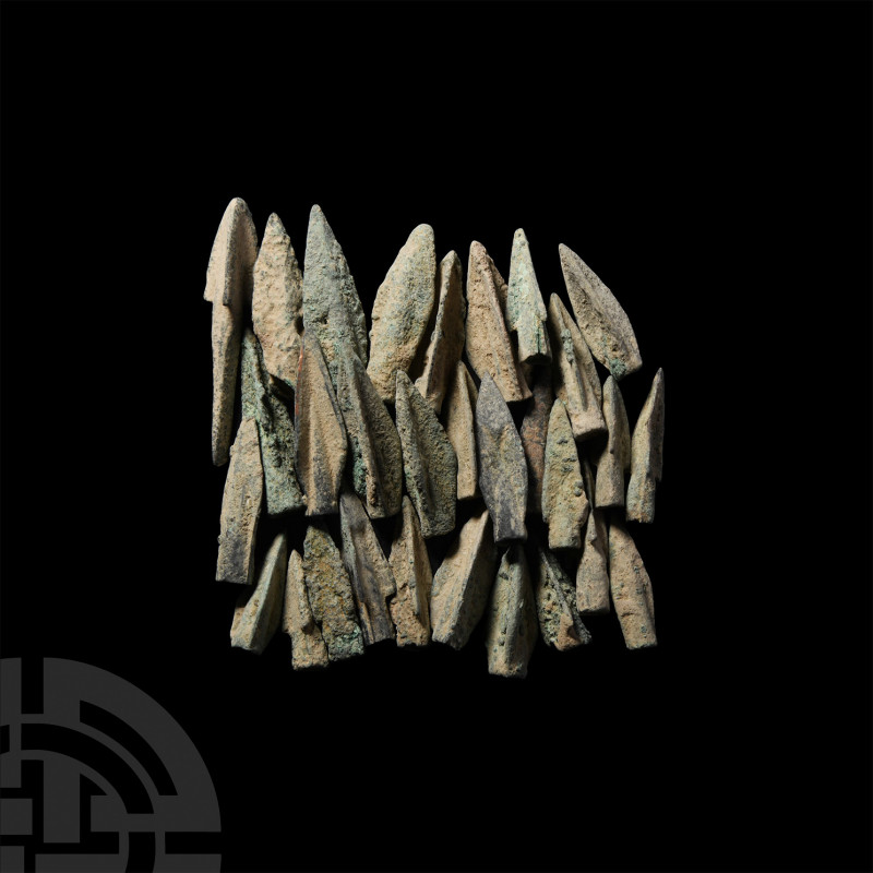 Greek Arrowhead Collection. 6th-5th century B.C. A group of bronze socketted and...