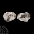 ‘Lovers Crystal’ Geode. A quartz crystal geode split to reveal the geode cavity filled with crystal clusters. 4.6 kg total, 17.5-18 cm (6 7/8 - 7 in.)...