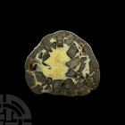 Large Polished 'Alien' Septarian Egg Half with Exposed Crystalline Interior. A large cut septarian geode half, polished to one face. 2.2 kg, 18 cm (7 ...