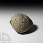 Byzantine 'Greek Fire' Fire Bomb or Hand Grenade. 9th-11th century A.D. A hollow ceramic vessel with piriform body, short neck and domed mouth, should...