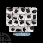 Polished Specular Haematite Specimen Collection. A group of nineteen polished, boxed specular haematite specimens, with acrylic coating. 285 grams tot...