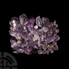 50 Amethyst Specimen Chunks. A group of fifty amethyst crystal chunks showing dark and lighter purple colouration. 1.3 kg total, 19-55 mm (3/4 - 2 in....
