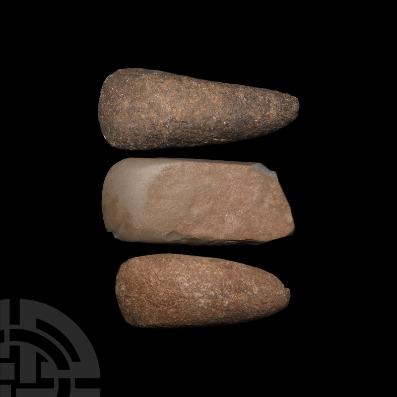 Stone Age Polished Axehead Collection. Neolithic, 8th-5th millennium B.C. A grou...