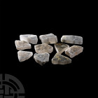 Ulexite Optical Mineral Specimen Group. A group of ten ulexite mineral specimens of irregular shape. 193 grams total, 33-56 mm (1 1/4 - 2 1/4 in.) Min...