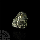 Pyrite 'Fool's Gold' Crystal Specimen. A pyrite or 'fool's gold' specimen with some large crystals; held in a white card collector's tray. 177 grams, ...